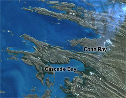 Landsat image of Cone Bay and Cascade Bay, Western Australia
