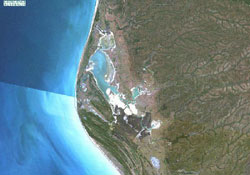 Landsat image of Kirke River, east side of Gulf of Carpentaria, Queensland