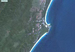 Landsat image of Sandon River on the northern coast of New South Wales